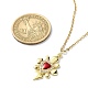 Halskette mit Herzanhänger aus goldenem Messing mit kubischem Zirkonia NJEW-JN04592-5