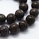 Chapelets de perles de flocon de neige en obsidienne naturelle G-I199-01-12mm-3