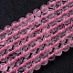 Rosa naturale fili di perle di quarzo X-G-R173-8mm-04-1