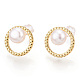 Natural Pearl Ring Stud Earrings PEAR-N017-06F-3