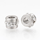 304 Edelstahl Strass-Perlen, Kolumne, Edelstahl Farbe, 7x5 mm, Bohrung: 3 mm