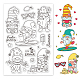 GLOBLELAND Summer Beach Clear Stamps Gnome Silicone Clear Stamp Seals for Cards Making DIY Scrapbooking Photo Journal Album Decoration DIY-WH0167-56-684-1
