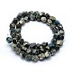 Dyed Natural Pyrite Beads Strands G-F582-D05-2