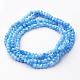 Dodger Blue Spray Painted Glass Round Beads Strands X-GLAA-R139-4mm-20-2