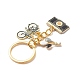 Porte-clés pendentif en émail en alliage de montgolfière/appareil photo/vélo KEYC-JKC00418-5