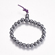 Bracelets extensibles avec perles en hématite synthétiques sans magnétiques BJEW-K183-01-1