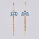 Orecchini pendenti con perle di vetro ecologiche EJEW-JE03813-04-2
