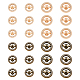Olycraft 24 pièces boutons à tige à motif d'abeille 18mm boutons ronds plats en alliage d'émail avec strass ensemble de boutons de blazer en métal doré pour blazer BUTT-OC0001-34-1