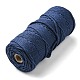 工芸品の編み物用の綿糸  ダークスレートブルー  3mm  約109.36ヤード（100m）/ロール KNIT-PW0001-01-01-2