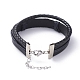 (Jewelry Parties Factory Sale)Unisex Retro Leather Cord Multi-strand Bracelets BJEW-JB04862-04-3