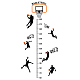 塩ビ高さ成長チャートウォールステッカー  定規の高さを測定する子供向け  バスケットボール選手  ブラック  900x290mm  2枚/セット DIY-WH0232-020-1