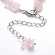 Set di gioielli con ciondoli a cuore in lega di quarzo rosa naturale e bracciali con ciondoli per san valentino SJEW-JS00845-01-4