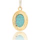 Alliage strass ton or pendentifs turquoise synthétique PALLOY-J363-01G-2