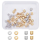 SUPERFINDINGS 80PCS 2 Colors 2 Styles Brass Spacer Beads with 1.8mm Hole Grooved Spacer Beads Fancy Cut Flat Round Spacer Beads for Bracelet Necklace Jewelry Making Long-lasting Plated KK-FH0001-80-1