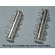 3-strands Brass Slide Lock Clasps KK-Q267-2-2