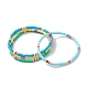 4Pcs 4 Color Handmade Polymer Clay Heishi Beads Stretch Anklets Set for Women AJEW-AN00468-1