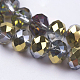 Electroplate Glass Faceted Rondelle Beads Strands EGLA-D020-8x5mm-14-3