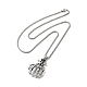 Alloy Skull Hands Pandant Necklace with Box Chains NJEW-K245-005-2