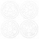 アクリル製の刺繍ツール  線画テンプレート  花柄  透明  114.5x2mm  4個/セット DIY-WH0028-92-1