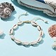 Bracelet de cheville en perles tressées en coquillage naturel avec perles turquoise synthétiques AJEW-AN00561-01-4