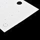 紙のピアスディスプレイカード  笑顔のプリントのイヤリングスタッド用ジュエリーディスプレイカード  ホワイト  正方形  8x8x0.06cm  穴：10mmと1.8mm  約100個/袋 CDIS-F007-01-4