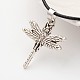 Dragonfly Tibetan Style Alloy Pendant Necklaces NJEW-F197-35-2