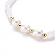 Verre à facettes perles bracelets extensibles BJEW-JB05486-02-2