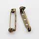 3 Holes Iron Brooch Pin Back Safety Catch Bar Pins IFIN-X0029-02-2