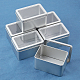 SUPERFINDINGS 6pcs Rectangular Metal Empty Hinged Tins Tinplate Storage Box With Clear Window for Home Organizer CON-FH0001-04-7
