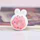 イースターのウサギのテーマの不透明樹脂カボション  ピンク  ドーナツ柄  23x18mm EAER-PW0001-154E-1