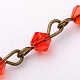 Chaînes de perles de verre bicone manuelles pour fabrication de bracelets et colliers AJEW-JB00049-05-2