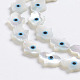 Natürliche weiße Muschel Perlmutt Muschel Perlen SSHEL-L017-005B-2