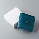 ベルベットバングルブレスレットボックス  正方形  収納ディスプレイジュエリー  結婚式用  記念日  ダークターコイズ  10x10x3.8cm OBOX-D007-01-2