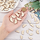 Olycraft 30 Sets 3 Sizes Undyed Wood Connector Charms WOOD-OC0002-94-3