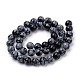 Chapelets de perles de flocon de neige en obsidienne naturelle X-G-S259-20-8mm-2