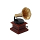 ミニチュアレジン蓄音機  小道具の装飾を装ったドールハウスアクセサリー用  ブラウン  31x29.5x53.5mm MIMO-PW0001-042-3