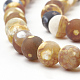 Brins de perles d'agate craquelée de feu naturel teint G-T106-042-2