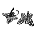 Brass Butterfly Leverback Earring Findings KK-I005-B-NF-3