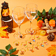 Legierungsemail mit Herbstthema und Glasweinglasanhängern AJEW-SC0002-12-4