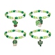 Set di braccialetti elasticizzati con perline rotonde in acrilico stile 4 pz BJEW-JB08926-04-1