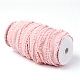 ラティスダブルフリル弾性ナイロンリボン  ウェビング衣類縫製アクセサリー  ピンク  1インチ（24mm）  約50ヤード/ロール（45.72メートル/ロール） NWIR-O010-03I-3