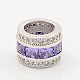 Medium Purple CZ Jewelry Findings Brass Micro Pave Cubic Zirconia Beads ZIRC-M015-25P-NR-2