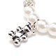 ABS Plastic Imitation Pearl  & Rhinestone Beaded Stretch Bracelet with Alloy Charm for Women BJEW-JB08526-02-4