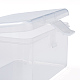 プラスチックビーズ収納ケース  収納ボックス  長方形  透明  11.9x8.6x6.6cm CON-E017-13-6