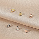 Delorigin 6 Paar 3 Farben 925 Bullet-Ohrmuttern aus Sterlingsilber STER-DR0001-02-4