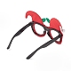 Montature per occhiali glitterate in plastica e tessuto non tessuto natalizio AJEW-E053-01C-3