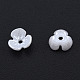 樹脂模造パールビーズキャップ  3花びら  花  ホワイト  6x6x3mm  穴：1mm RESI-N036-01A-06-4