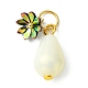 Colgante de perlas de imitación de plástico abs y flores acrílicas PALLOY-JF02250-2