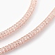 Brass Mesh Chain Necklaces NJEW-F241-01RG-D-2