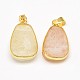 Electroplate Rough Gemstone Natural Drusy Crystal Pendants G-L133-20-2